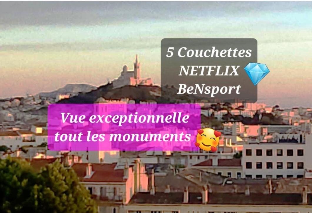Sublime 2 Pieces Vue Incroyable Mer Et Tout Les Monuments De Marseille Exterior photo